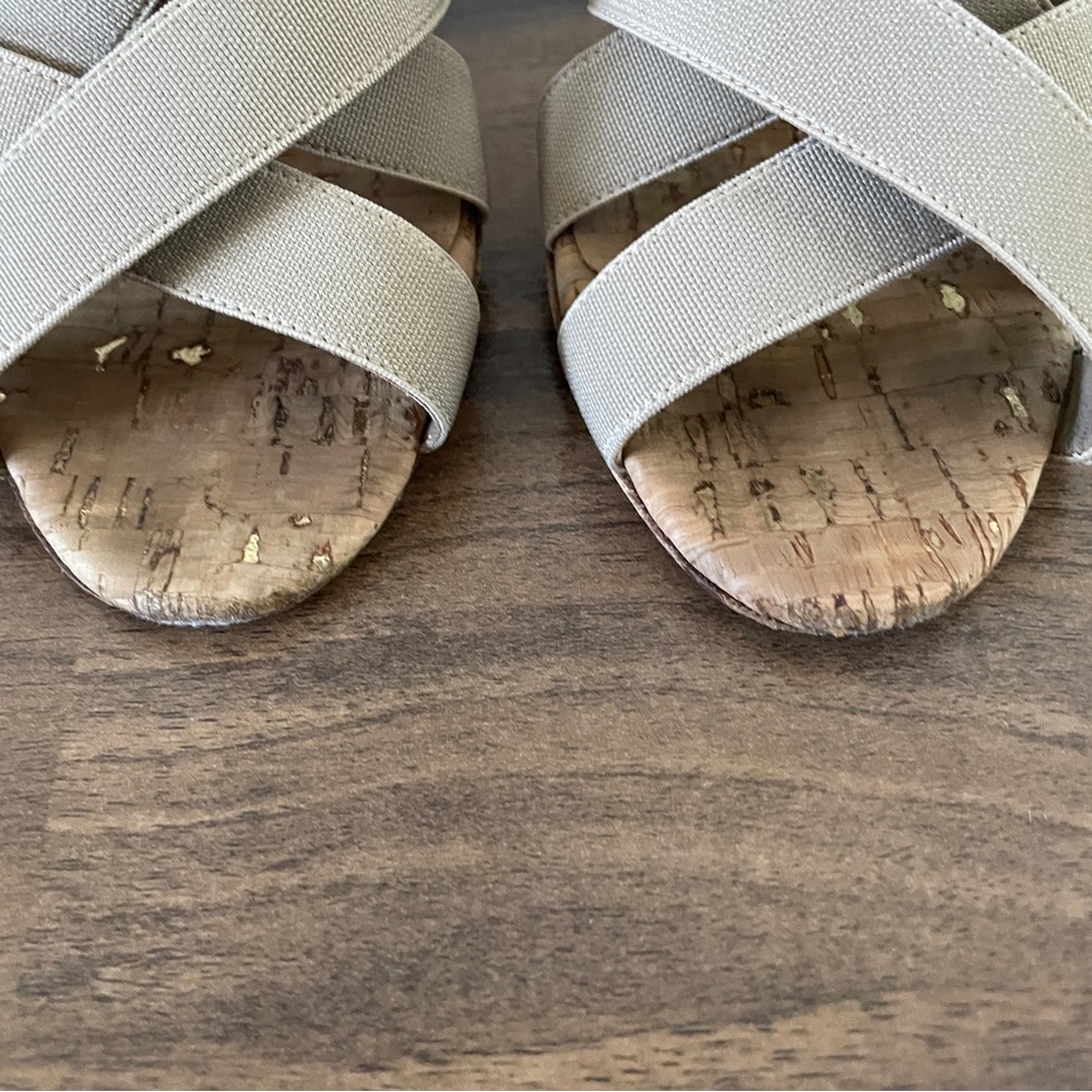 Manolo Blahnik Lasti Cork Heels Cream Neutral 6.5 - Picture 5 of 15
